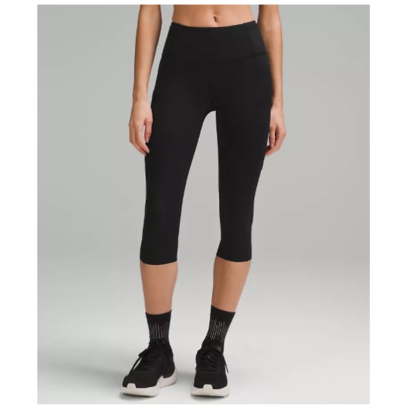 LuluLemon Fast and Free High-Rise Crop 19" Black, Size 12 - Picture 1 of 6